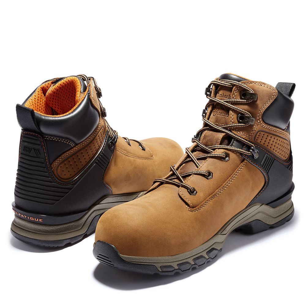 Timberland Mens Work Boots PRO® Hypercharge 6\" Comp Toe - Brown/Black - India HV8671592